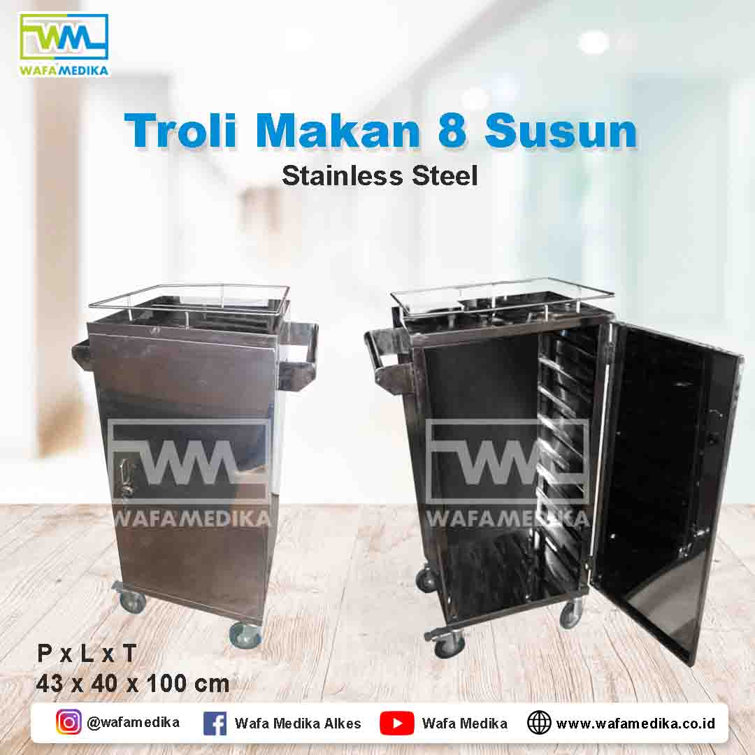 Troli Makanan Susun 8 Rak
