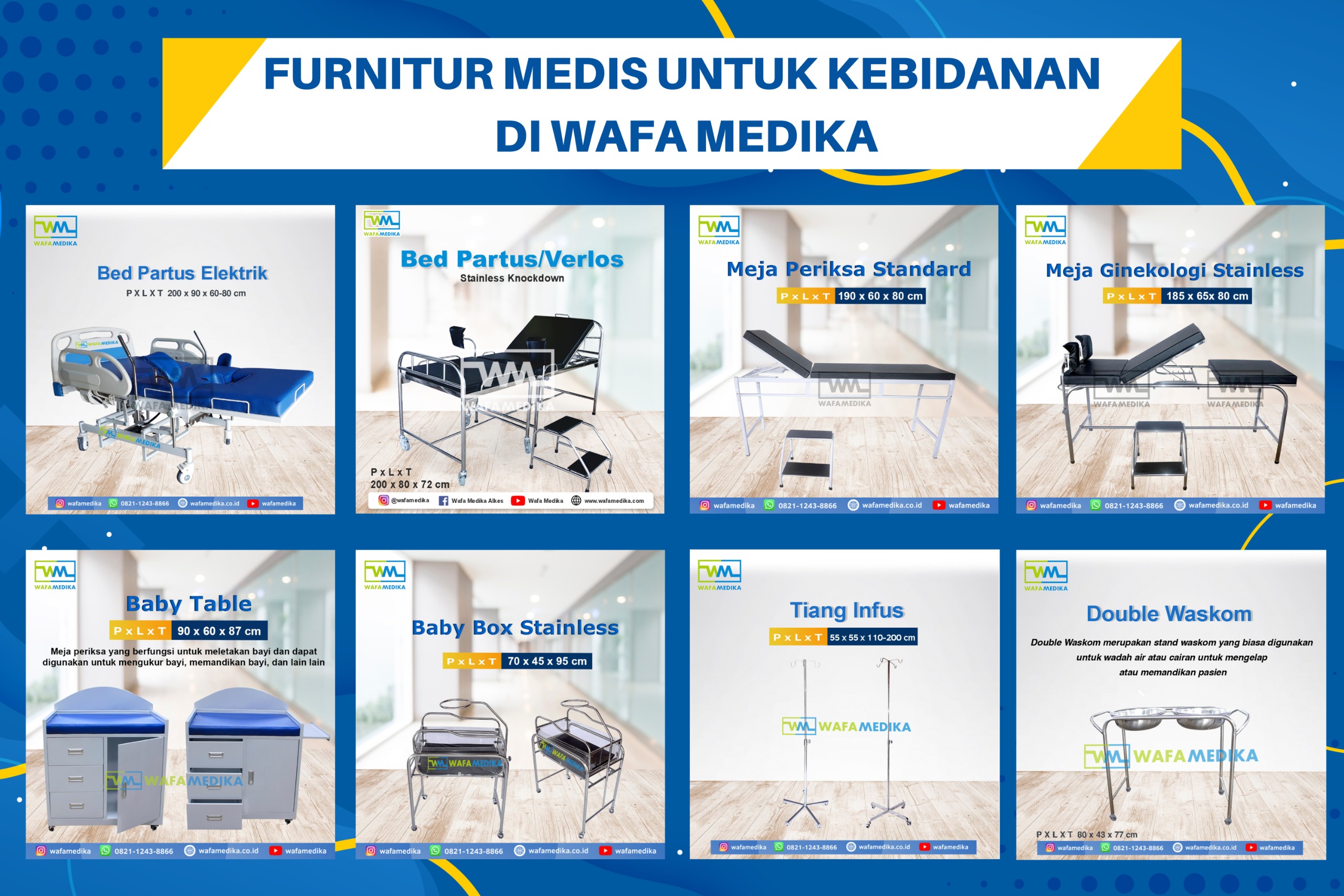 Perlengkapan dan furnitur medis yang mendukung pelayanan optimal untuk ruang kebidanan